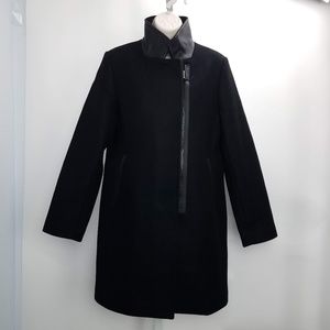 Trina Turk Wool Trench Coat Classic Sz 8 Black